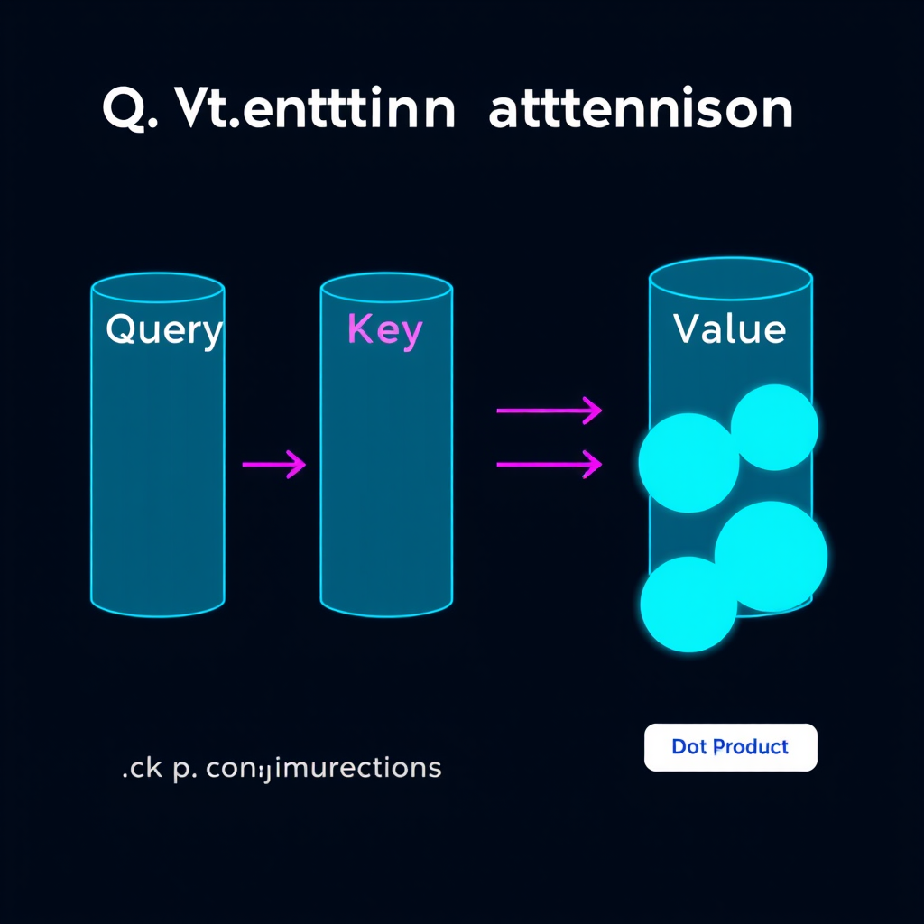 The QKV attention mechanism: query, key, and value vectors
