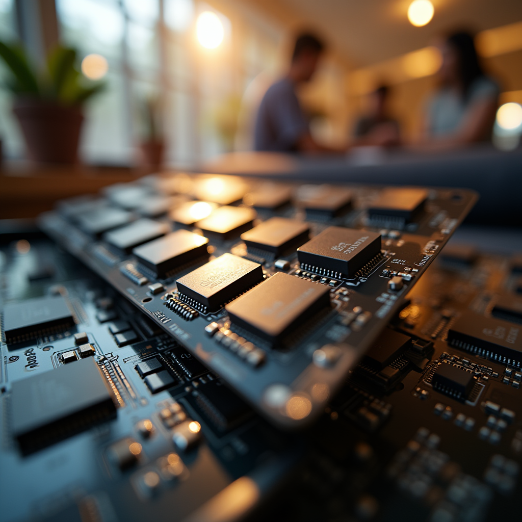 Tilted macro shot of a graphics card backplate revealing sol