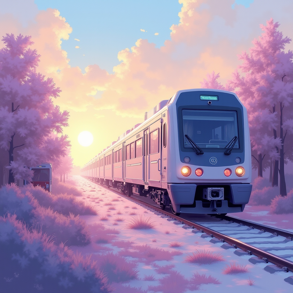 a conceptual illustration about The Train That Won't Leave: 