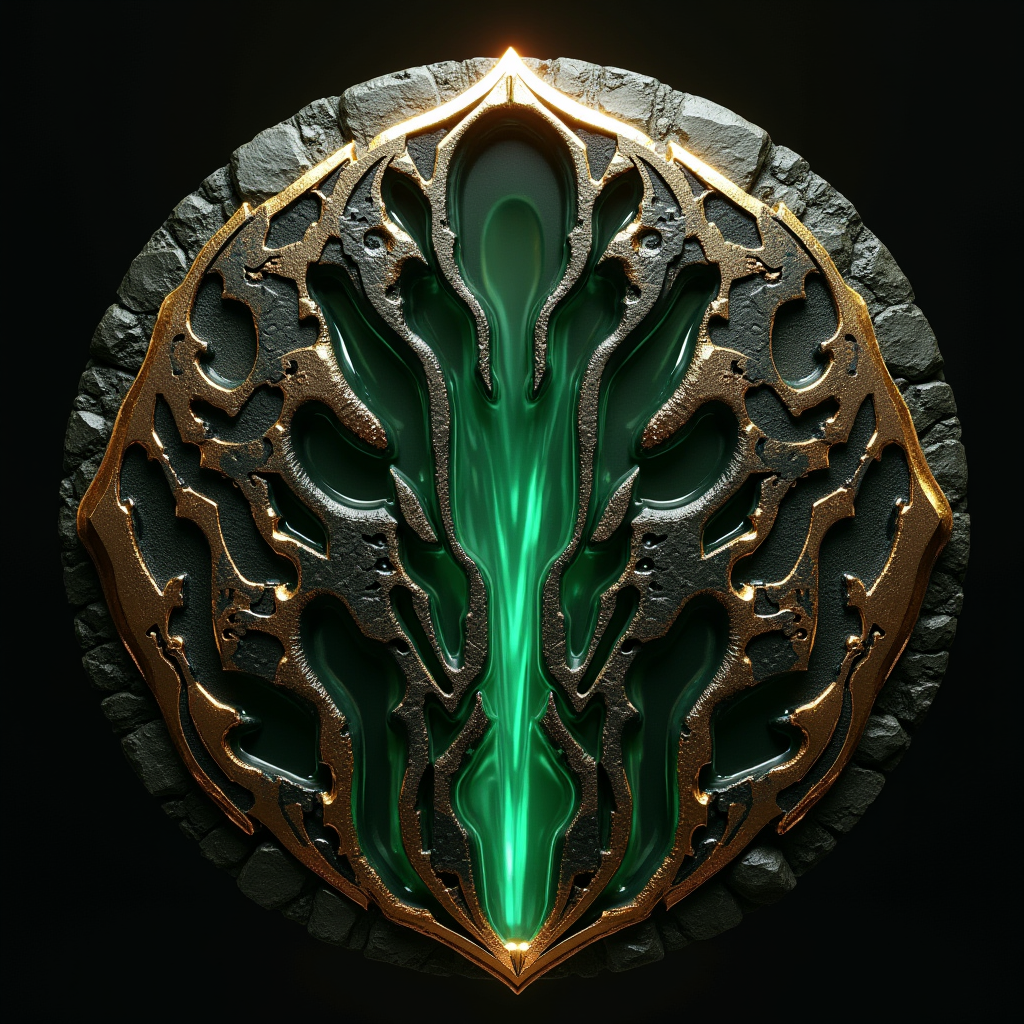 A dark, polished wafer etched with a maze of narrow, glowing