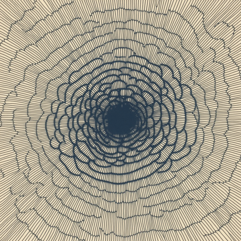 Threads of silver wire weaving themselves into a dense, impe